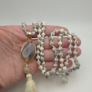 Hangs 24 Inches Wrapped Prayer Beads Necklace B142